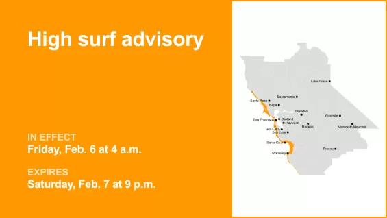 High surf advisory issued for Bay Area Shorelines for Friday and Saturday – waves of 17 to 22 feet predicted
