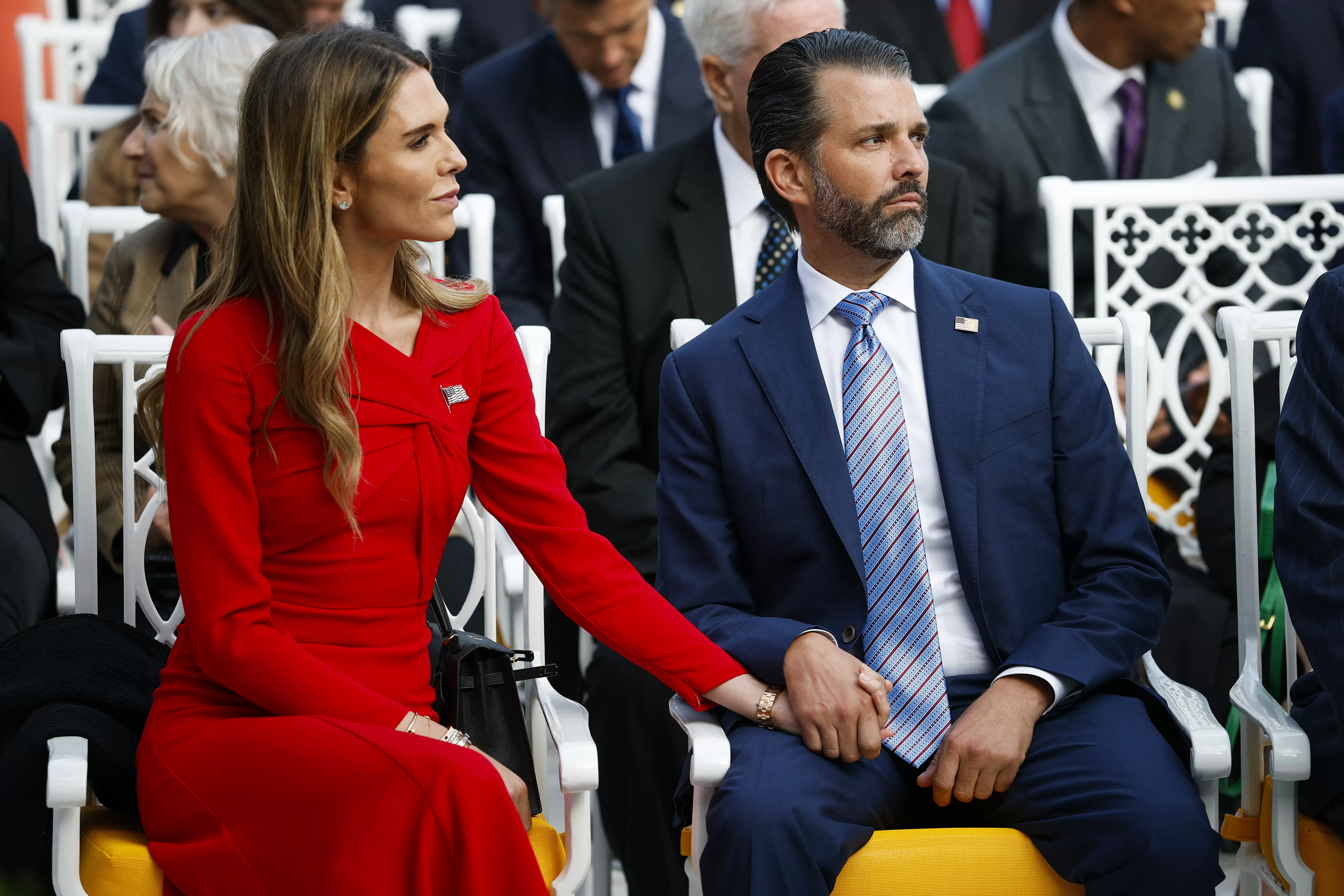 Trump Jr.’s fiancée goes to famed White House bathroom to sell $780 pants