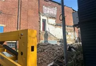 Demolition work takes place at fire-ravaged former cinema