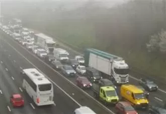 Rush hour delays on M20 after crash