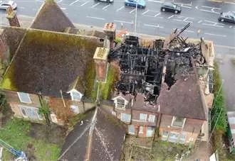 Drone footage reveals extent of damage to 19th-century building set for demolition