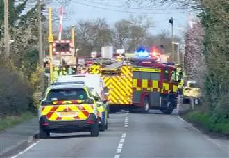 Man airlifted with life‑threatening injuries after train hit car at level crossing