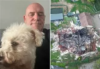 Widower rebuilding life with ‘superdog’ who survived fatal gas blast